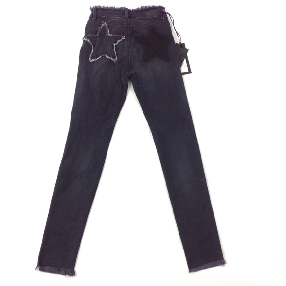 womens jeans with fringed hem